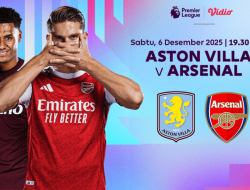 Jadwal Premier League Pekan ke-19 Arsenal Jamu Aston Villa